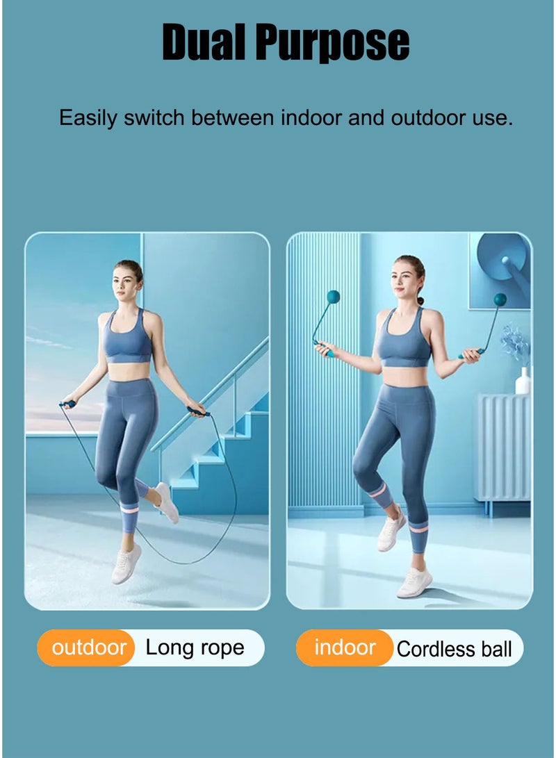 CUBEXELL Dual Purpose Digital Jump Rope,Adjustable Counting Skipping Rope Multimode Skipping Rope with Calories,360° anti-winding Cordless Jumping Rope for Fitness Exercise Gym - Image 5